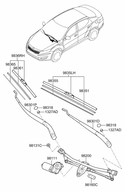 2011 Kia Optima Hybrid Windshield Wiper Diagram