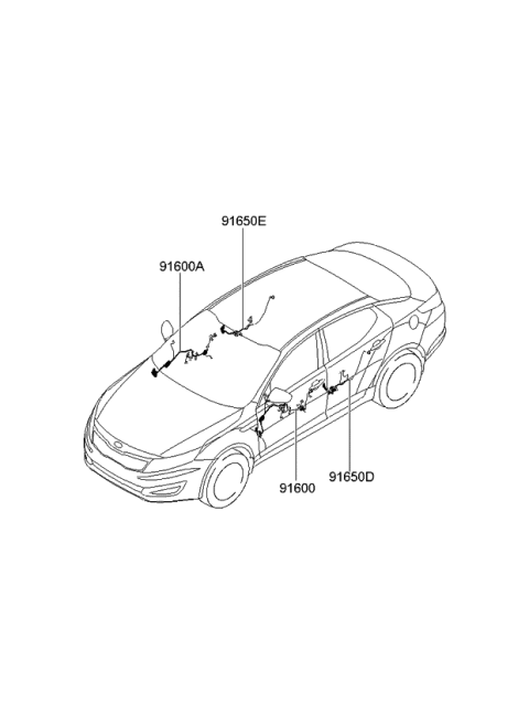 2013 Kia Optima Hybrid Wiring Assembly-Front Door,As Diagram for 916104U040