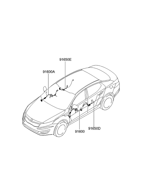 2013 Kia Optima Hybrid Wiring Assembly-Front Door,Door Diagram for 916004U080