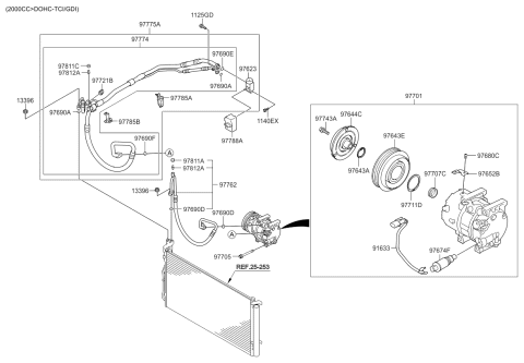 2013 Kia Optima Air Condition System-Cooler Line Diagram 2