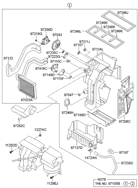 2011 Kia Optima Heater System-Heater & Blower Diagram 1