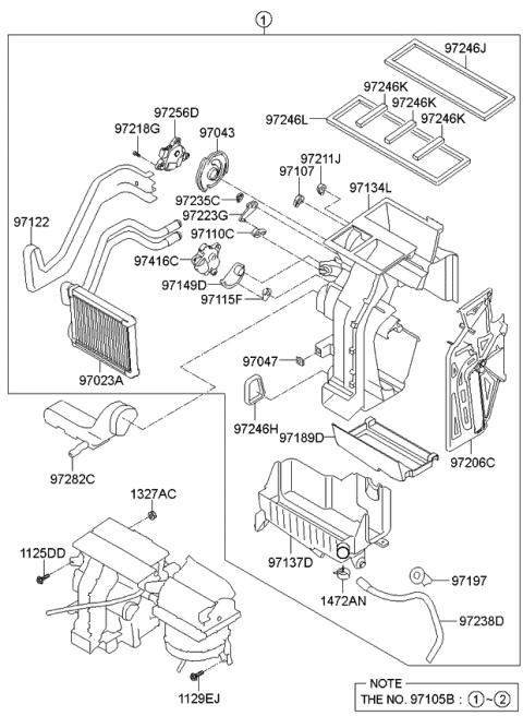 2013 Kia Optima Heater System-Heater & Blower Diagram 1