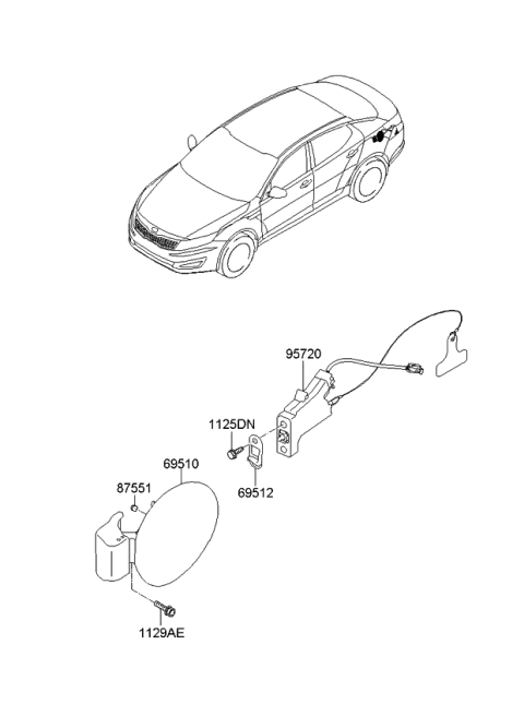 2012 Kia Optima US Georgia Made Fuel Filler Door Diagram