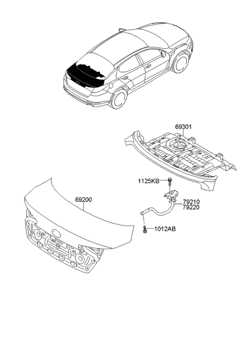 2013 Kia Optima Back Panel & Trunk Lid Diagram