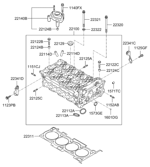 2013 Kia Optima Cylinder Head Diagram 2