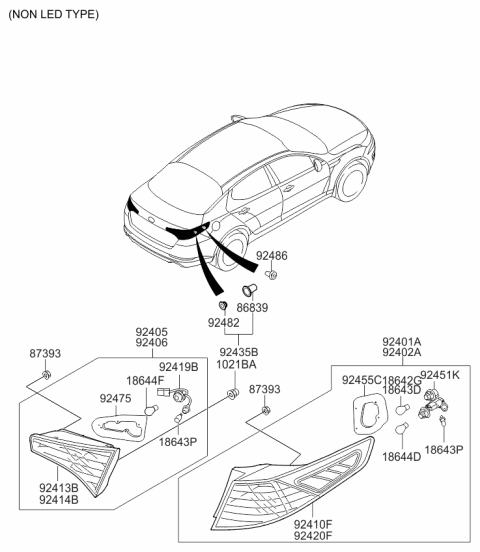 2012 Kia Optima Rear Combination Lamp Diagram 1