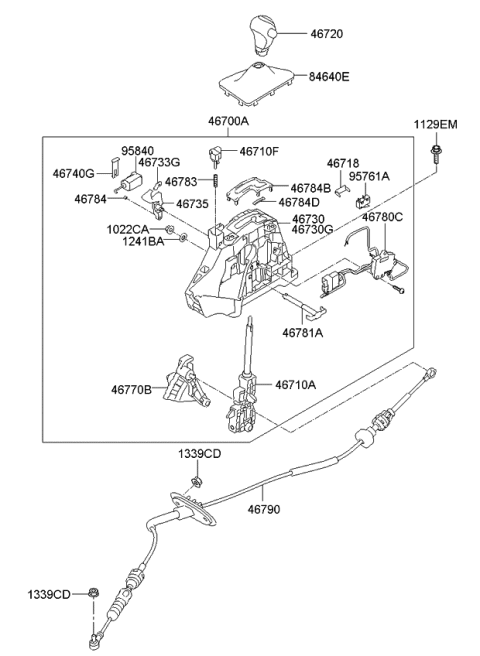 2013 Kia Optima Lever Assembly-Atm Diagram for 467004C300