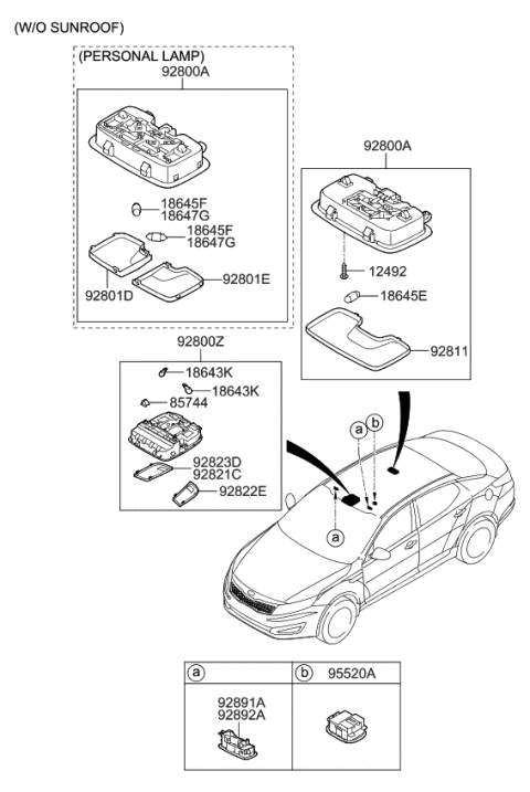 2011 Kia Optima Mic Assembly-Hands Free Diagram for 965753Q000UP