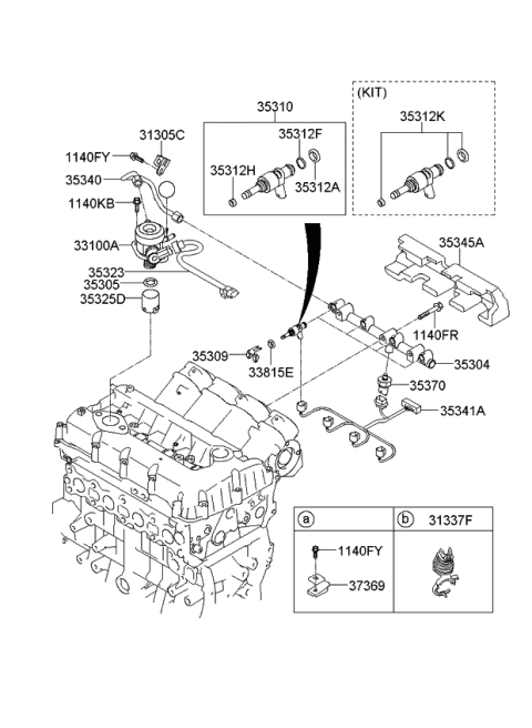 2013 Kia Optima Throttle Body & Injector Diagram 1