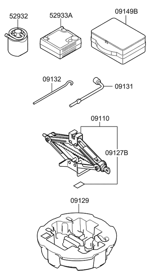 2011 Kia Optima Case-Jack Diagram for 091494C500