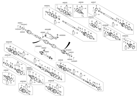 2012 Kia Optima Drive Shaft (Front) Diagram