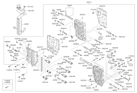 2012 Kia Optima US Georgia Made Transmission Valve Body Diagram