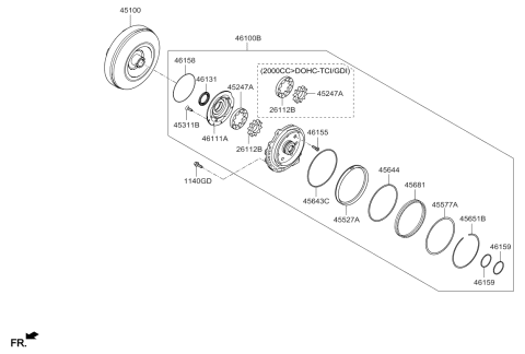 2011 Kia Optima Oil Pump & Torque Converter-Auto Diagram