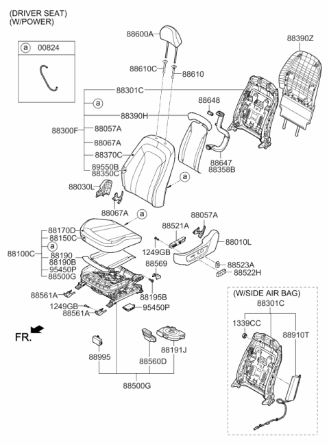 2013 Kia Optima Front Seat Cushion Driver Covering Diagram for 881604C050AN3