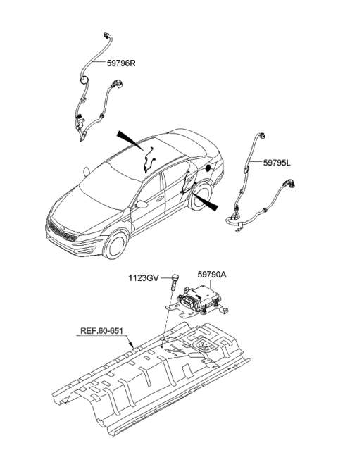 2011 Kia Optima Wiring-EPB Connector Ex Diagram for 597964C000