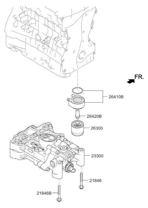 2013 Kia Optima US Georgia Made Front Case & Oil Filter Diagram 1
