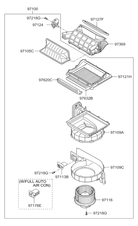 2011 Kia Optima Blower Unit Diagram for 971004CBA0