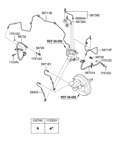 2012 Kia Optima US Georgia Made Brake Fluid Line Diagram 1
