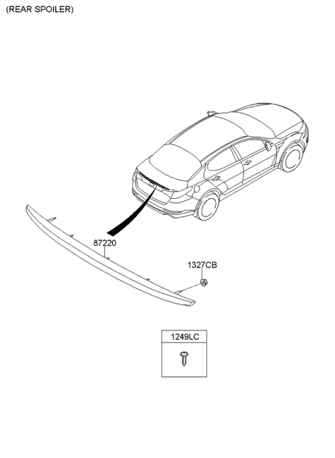 2012 Kia Optima Roof Garnish & Rear Spoiler Diagram 2