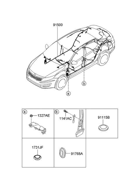 2011 Kia Optima Wiring Assembly-Floor Diagram for 915004C070