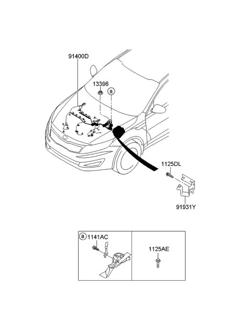 2011 Kia Optima Wiring Assembly-Control Diagram for 914104C020