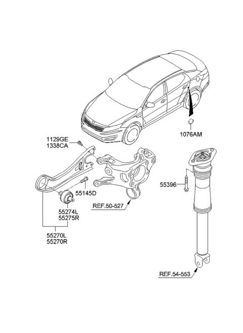 2011 Kia Optima Bush-Rear Trailing Arm Diagram for 552754C000