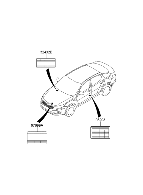 2012 Kia Optima US Georgia Made Label Diagram 2