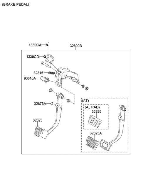 2011 Kia Optima Pedal Assembly-Brake Diagram for 328003Q200