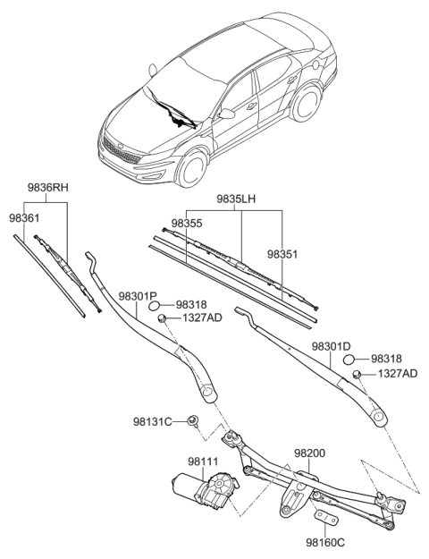 2012 Kia Optima Windshield Wiper Diagram