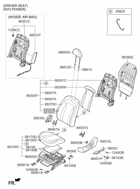 2012 Kia Optima US Georgia Made Seat-Front Diagram 3
