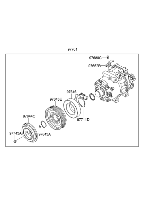 2009 Kia Amanti Air Condition System-Cooler Line, Front Diagram 2