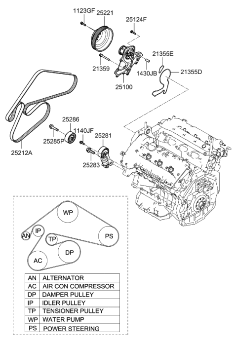 2006 Kia Amanti Coolant Pump Diagram