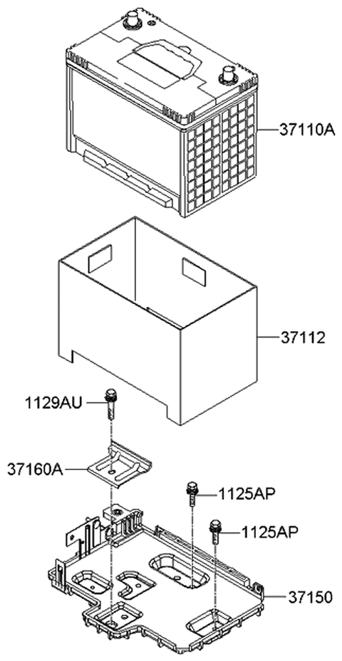 2006 Kia Amanti Tray Assembly-Battery Diagram for 371503F200