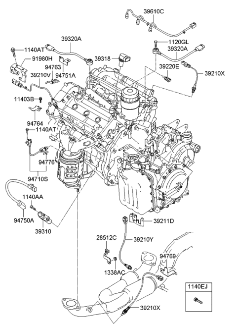 2009 Kia Amanti Extension Wire Diagram for 393123C000