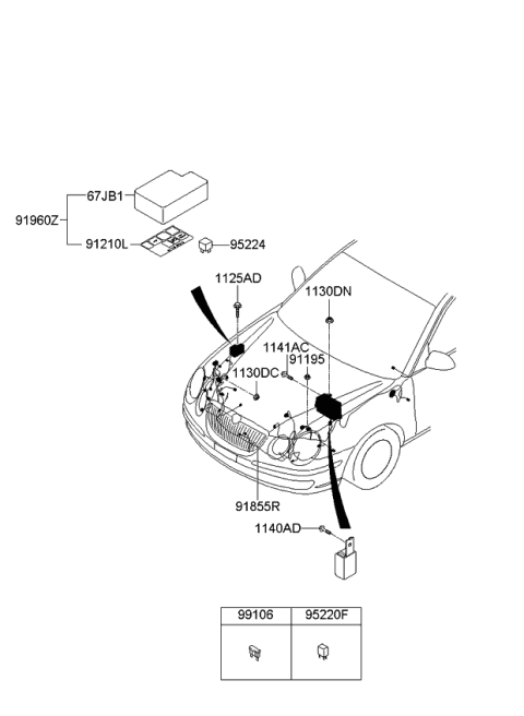 2009 Kia Amanti Upper Cover Assembly-Engine Room Diagram for 919603F521