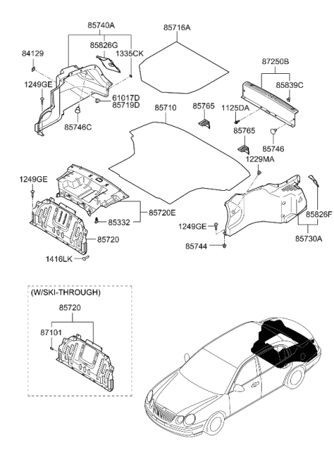 2007 Kia Amanti Handle Assembly-Cover Diagram for 857462C50029