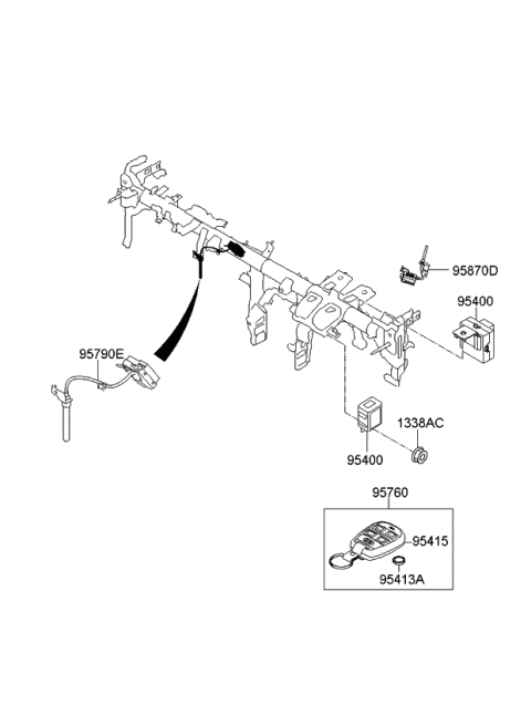 2007 Kia Amanti Transmitter Assembly Diagram for 954303F350