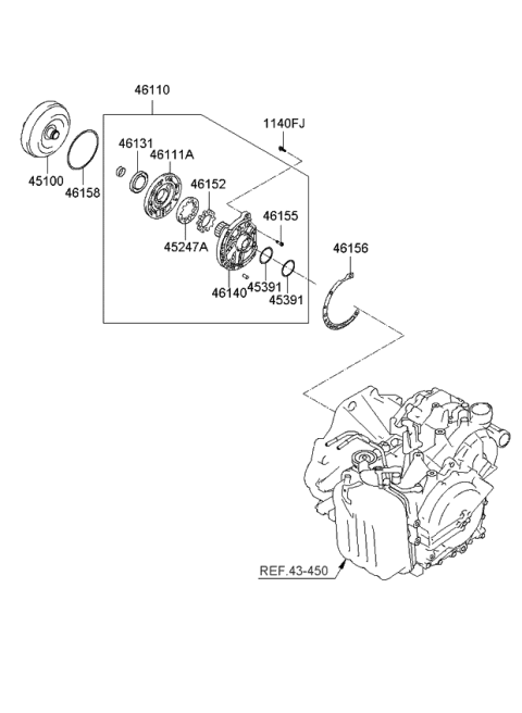 2008 Kia Amanti Oil Pump & Torque Converter-Auto Diagram