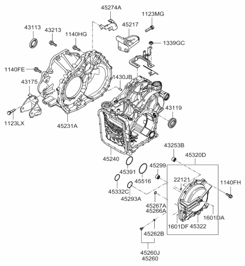 2009 Kia Amanti Auto Transmission Case Diagram 1