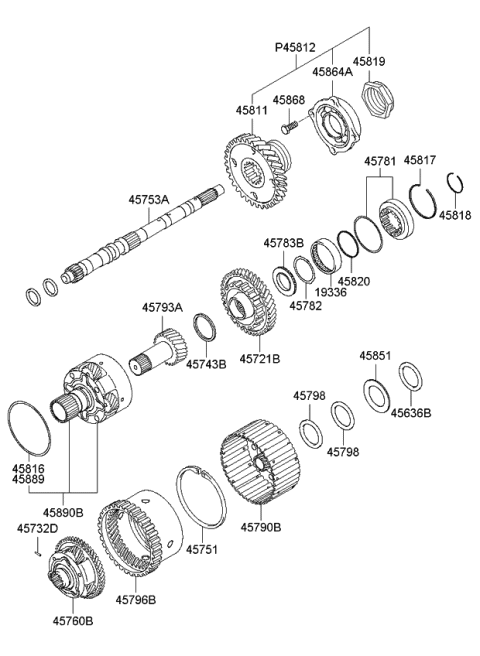 2006 Kia Amanti New Body Style (Produced After NOV.2006) Transaxle Gear-Auto Diagram 1