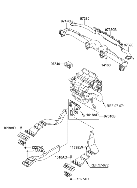 2008 Kia Amanti Heater System-Heater & Evaporator Diagram 4