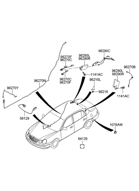 2008 Kia Amanti Coil Assembly-Ground Side Diagram for 962703F400