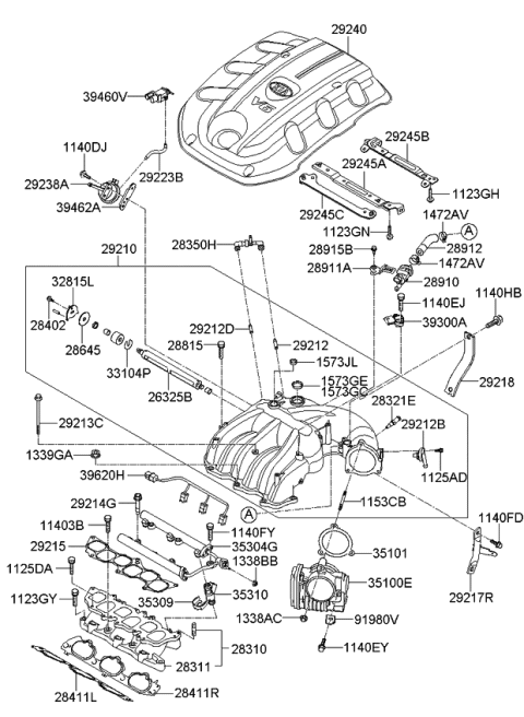 2006 Kia Amanti Intake Manifold Diagram 1