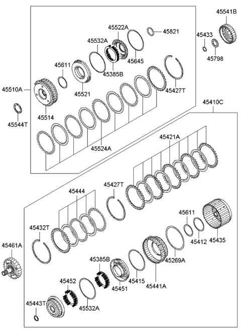 2008 Kia Amanti Clutch Assembly-Reverse & Over Drive Diagram for 454103A610