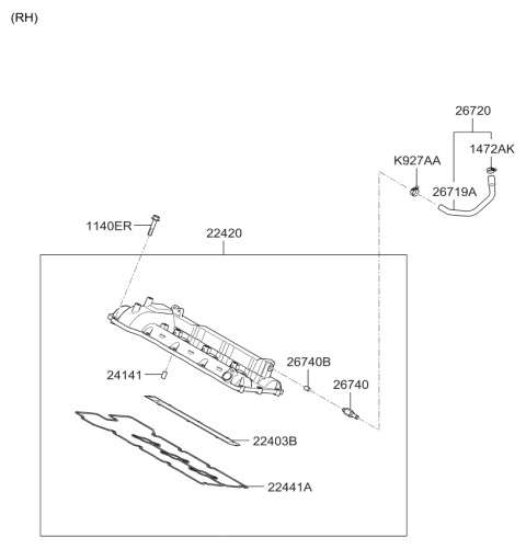 2006 Kia Amanti Rocker Cover Diagram 2