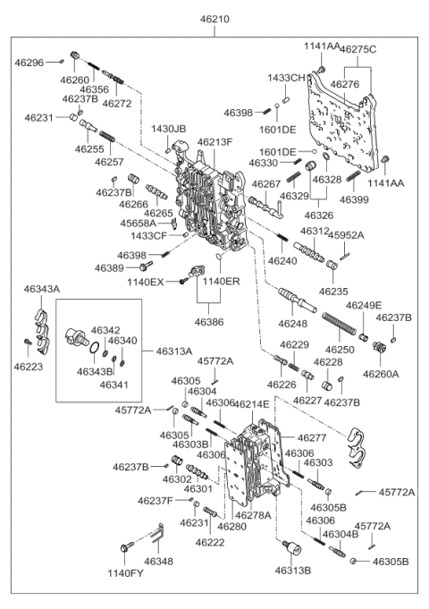 2006 Kia Amanti New Body Style (Produced After NOV.2006) Transmission Valve Body Diagram 2