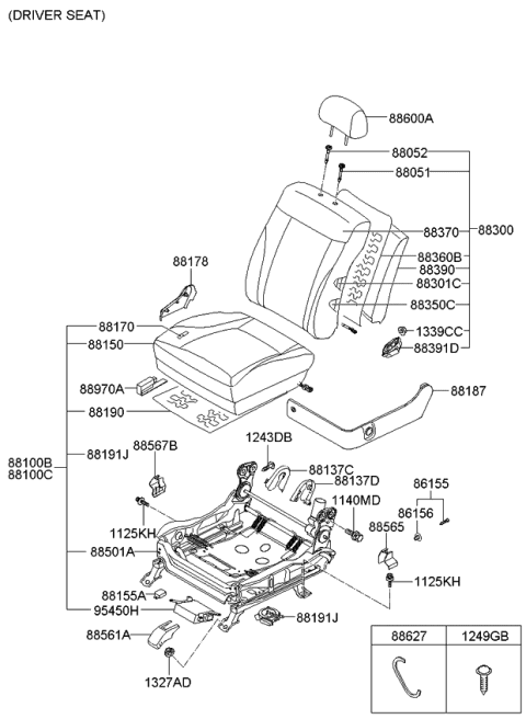 2009 Kia Amanti Seat-Front Diagram 2