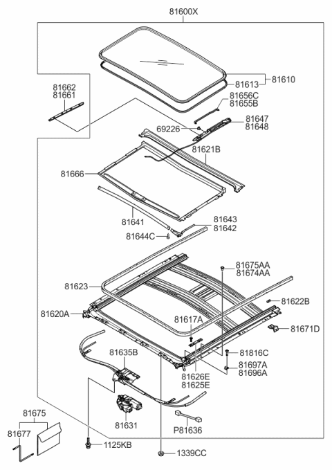 2007 Kia Amanti Sunroof Diagram 1