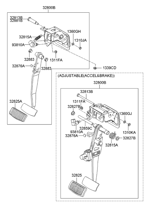 2006 Kia Amanti Pedal Assembly-Brake Diagram for 328003F600