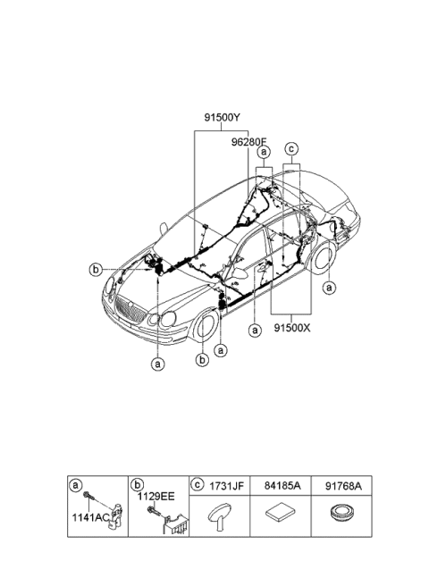 2007 Kia Amanti Wiring Assembly-Floor,Door Diagram for 913403F871